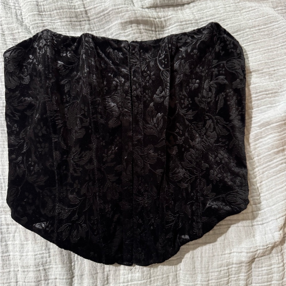 Windsor Black Floral Corset Top